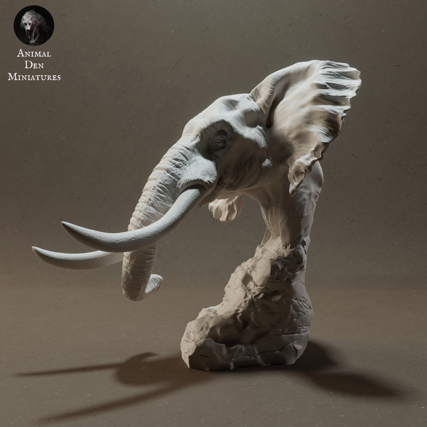 African Bush Elephant Bust - Animal Den Miniatures