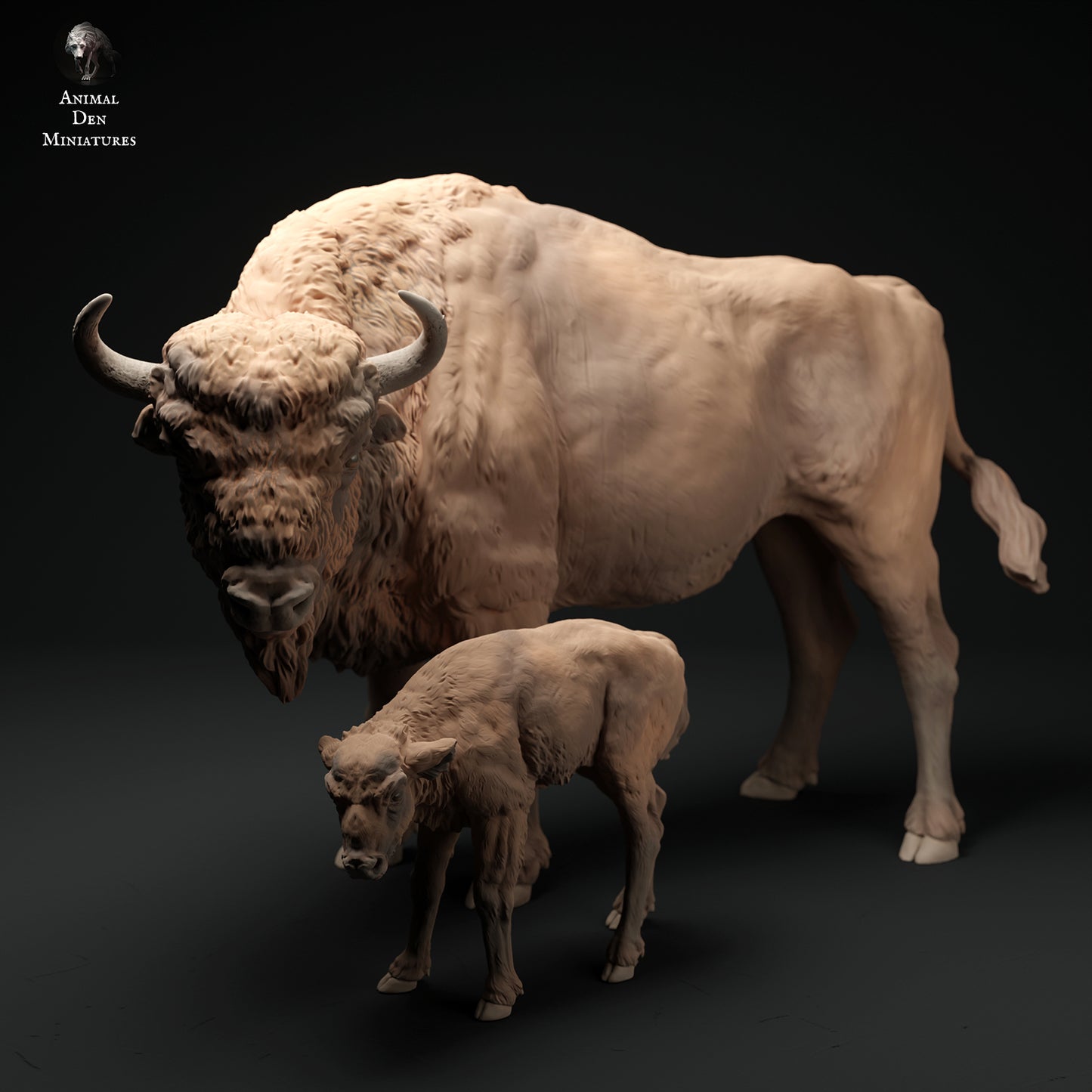 European Bison Cow and Calf - Animal Den Miniatures