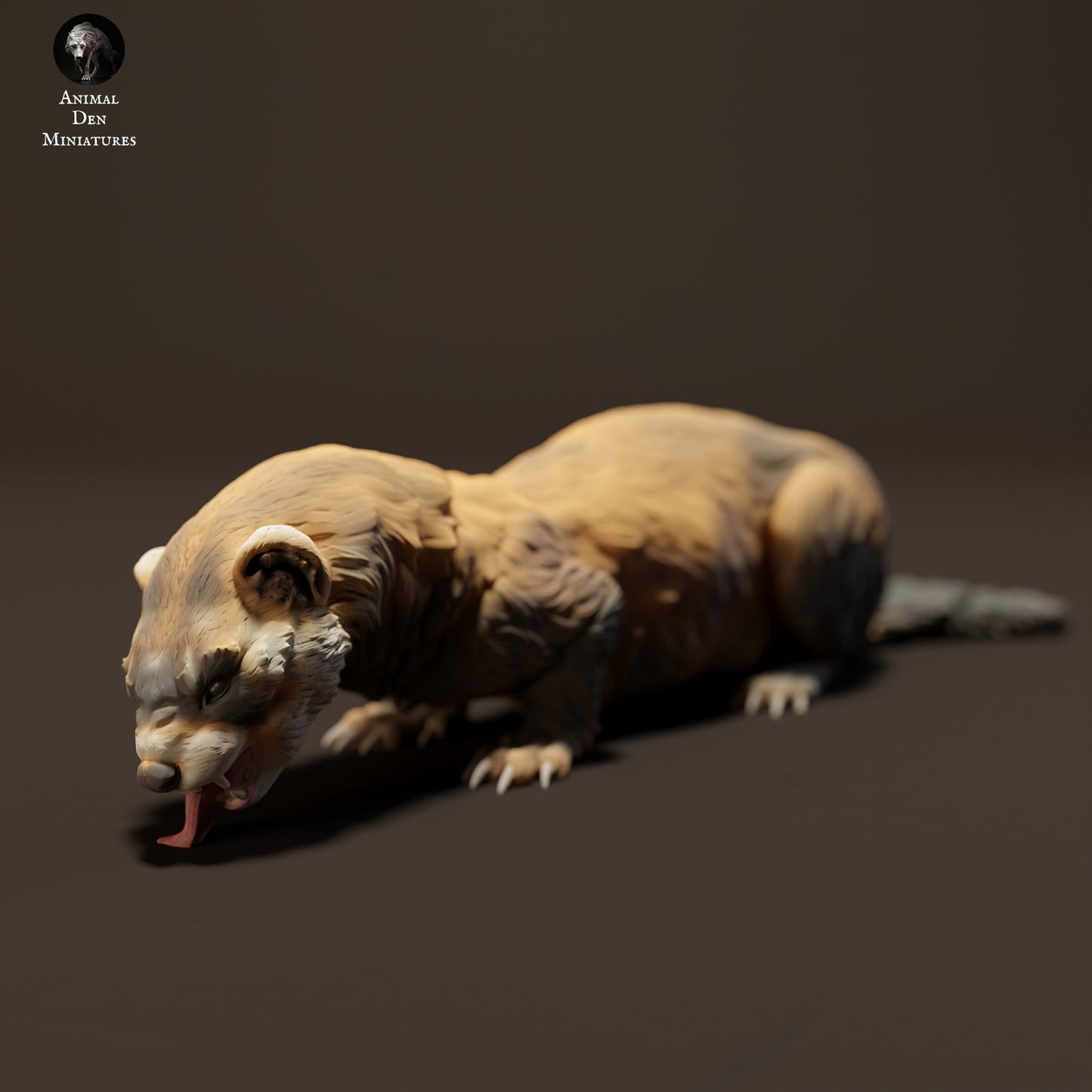 European Polecat Eating - Animal Den Miniatures