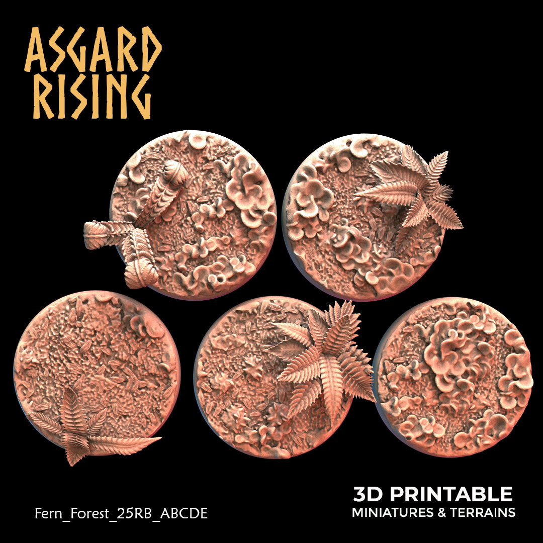 Fern Forest - 5x 25mm Round Base  - Asgard Rising