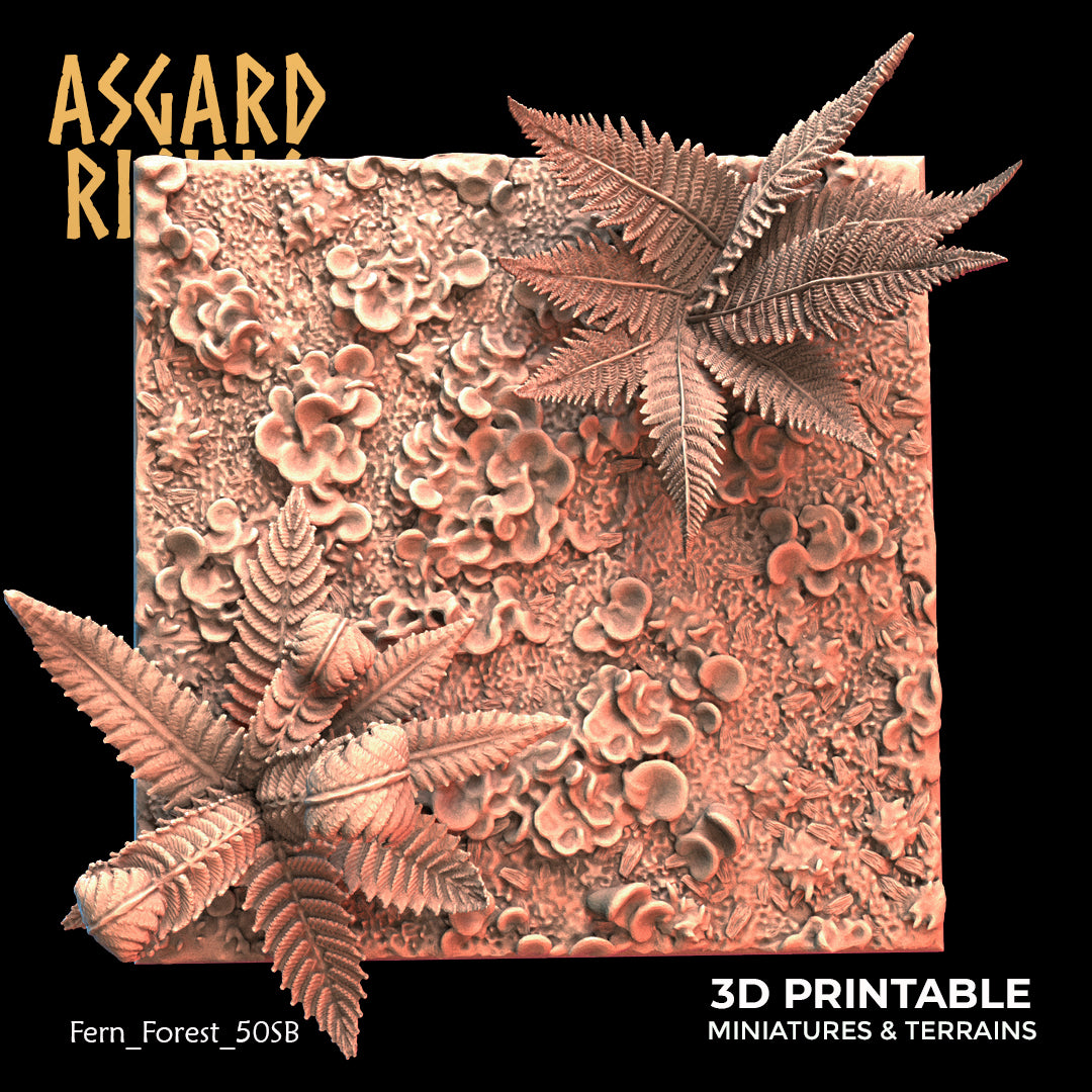 Fern Forest - 50mm Square Base  - Asgard Rising