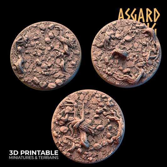 Forest Litter - 3x 40mm Round Base (ver. 2) - Asgard Rising