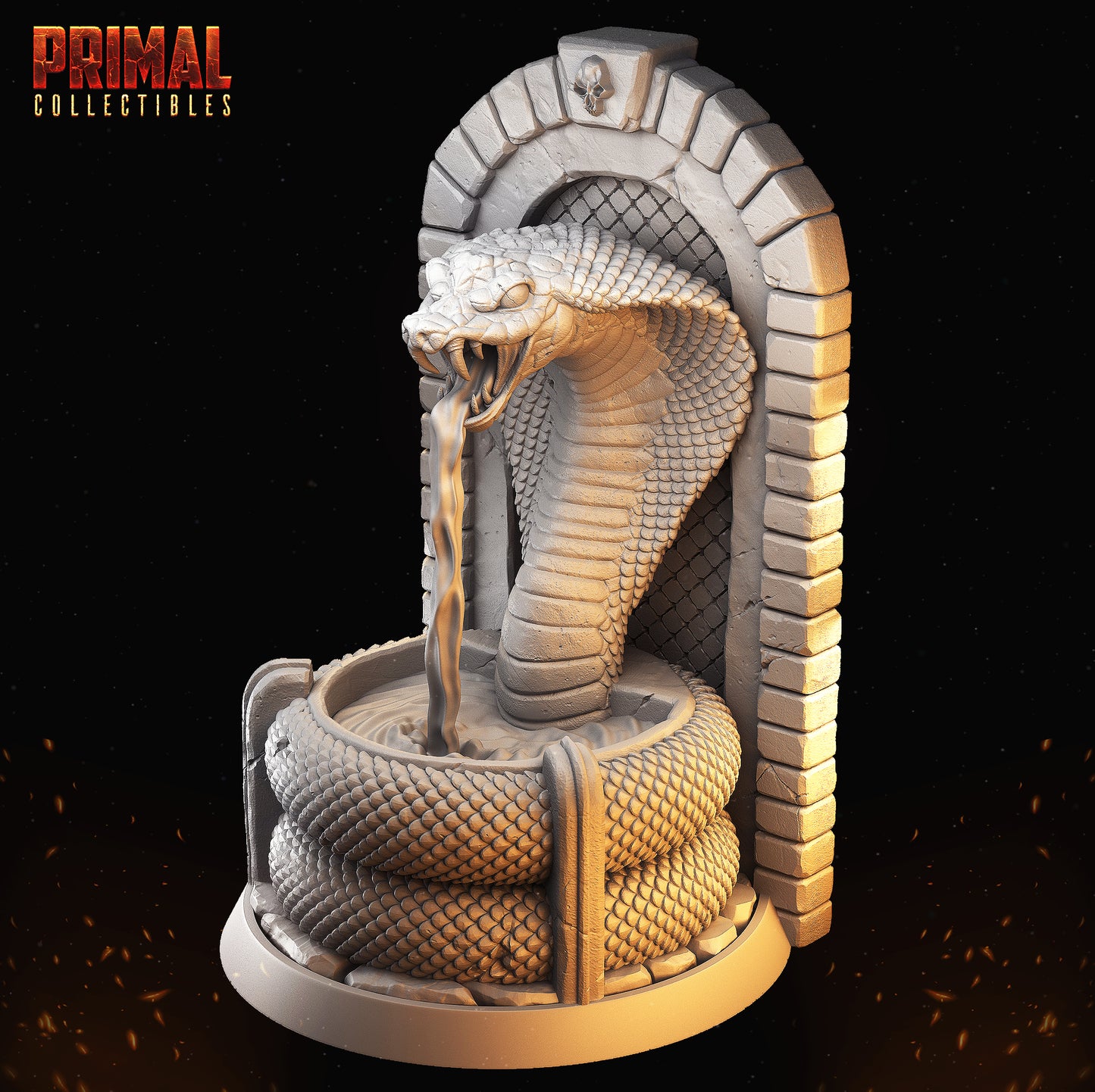 Snake fountain, door open and rat/skull - MASTERS OF DUNGEONS QUEST - Primal Collectibles