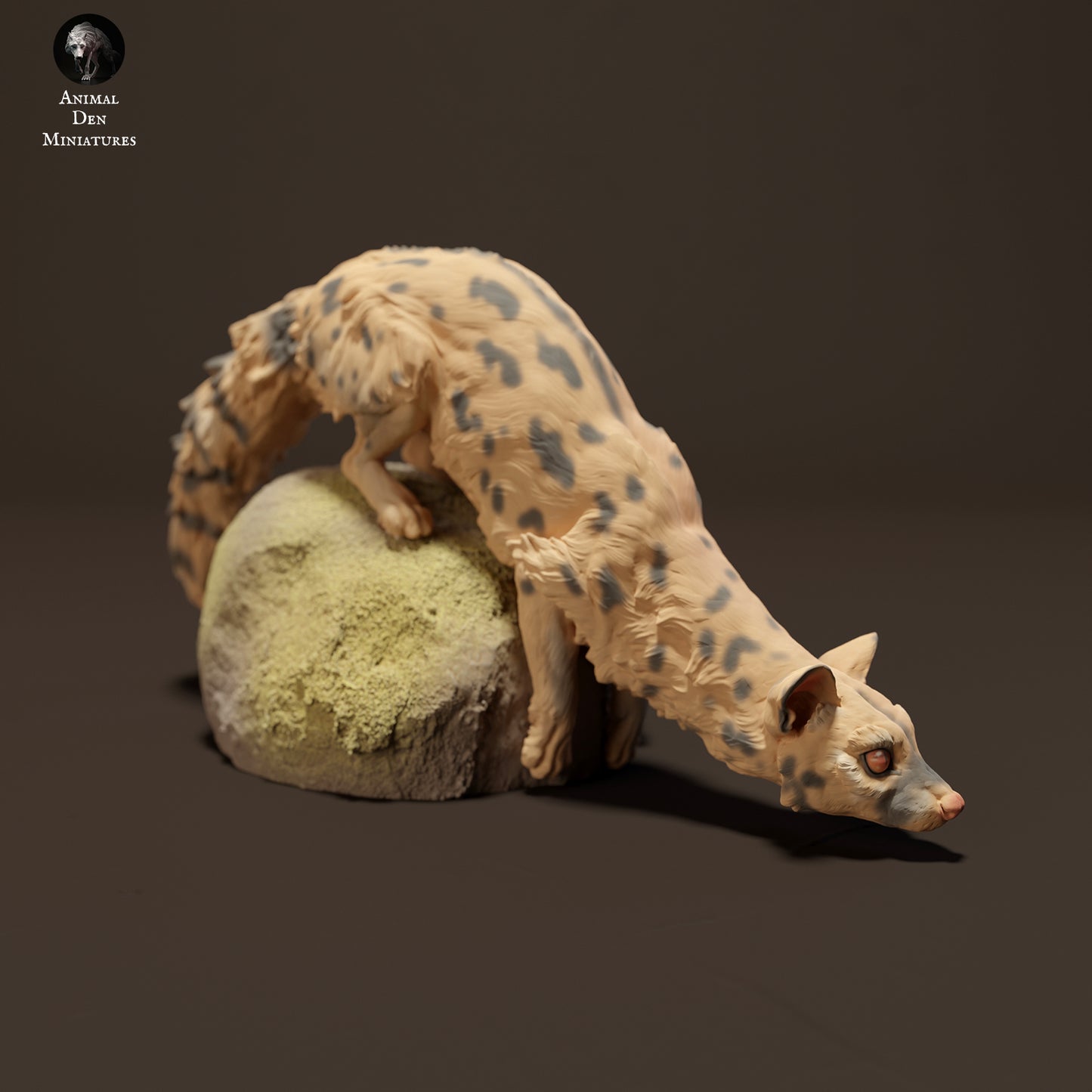 Common Genet on Rock - Animal Den Miniatures