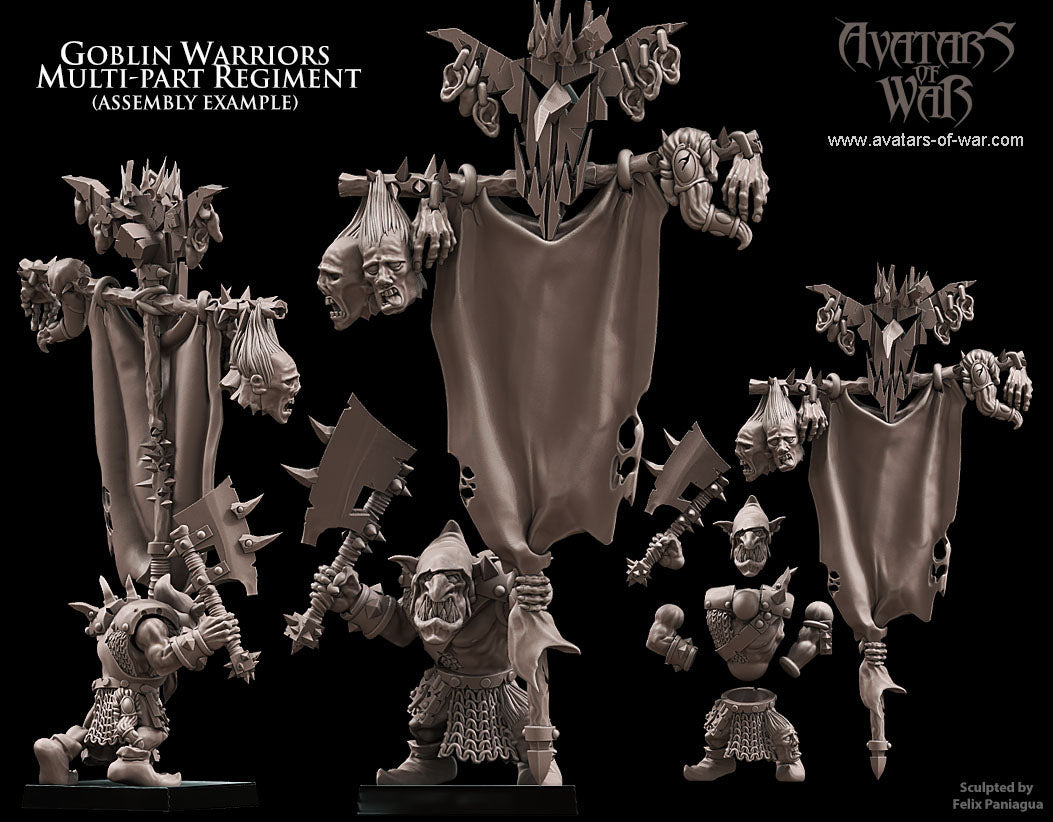 10x Goblin Warriors multi-part regiment - Avatars of War