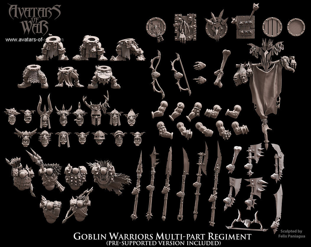 10x Goblin Warriors multi-part regiment - Avatars of War