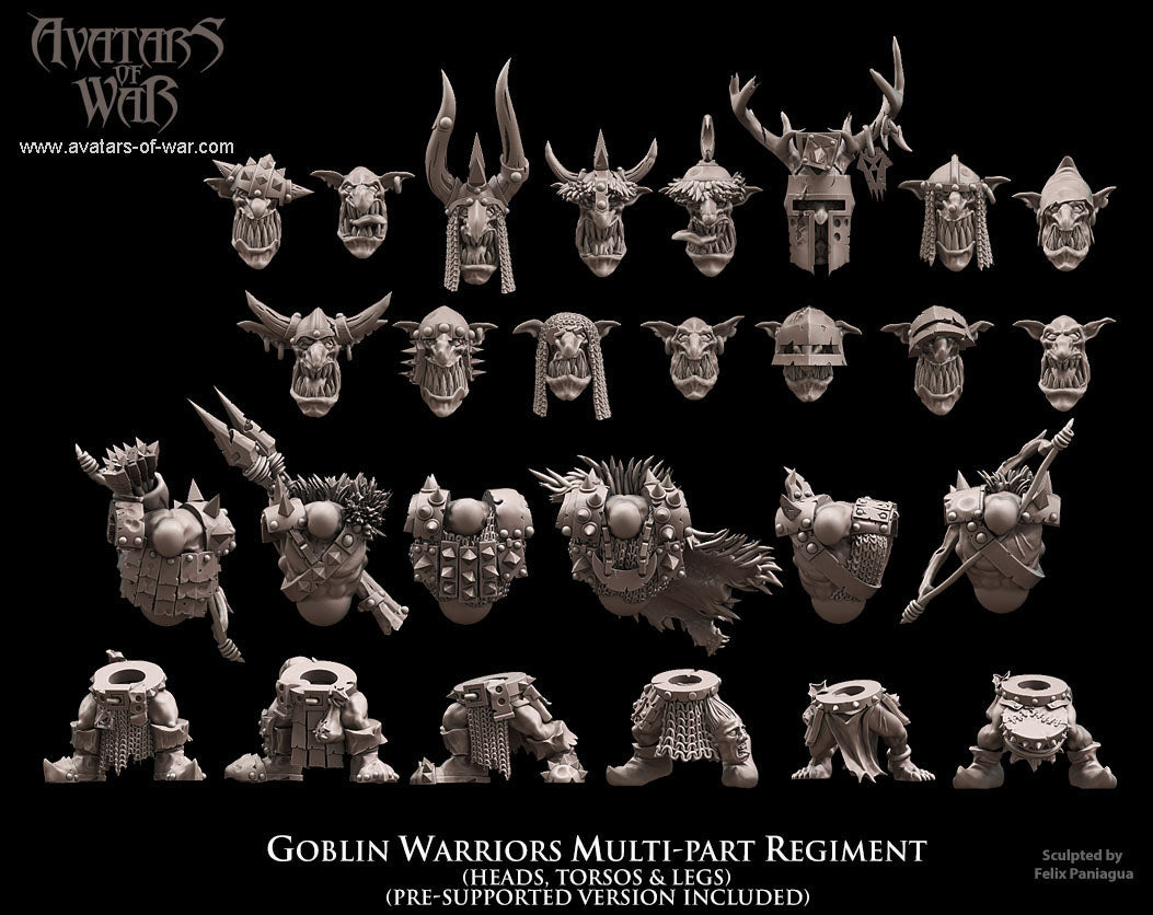 10x Goblin Warriors multi-part regiment - Avatars of War