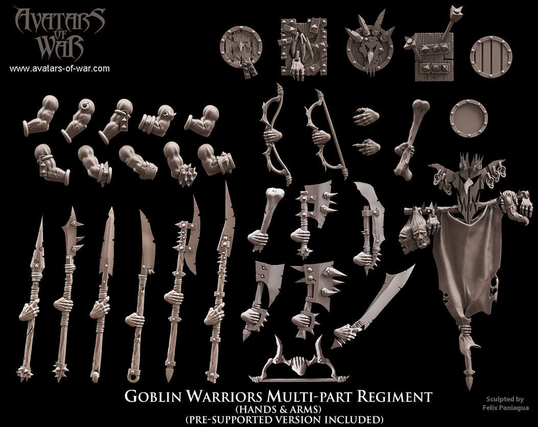 10x Goblin Warriors multi-part regiment - Avatars of War