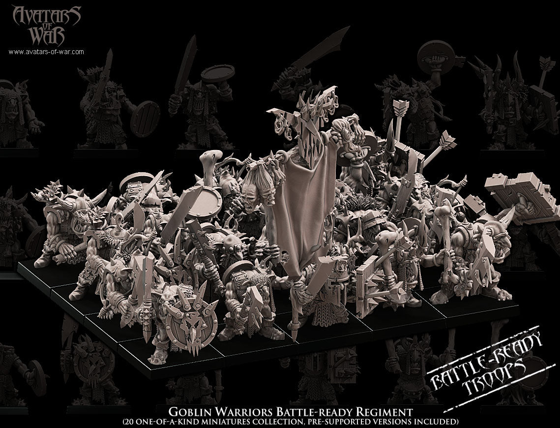 Goblin Warriors Battle-Ready regiment (20 Goblins) - Avatars of War