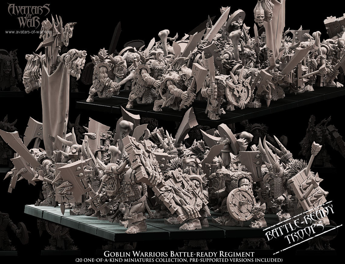 Goblin Warriors Battle-Ready regiment (20 Goblins) - Avatars of War