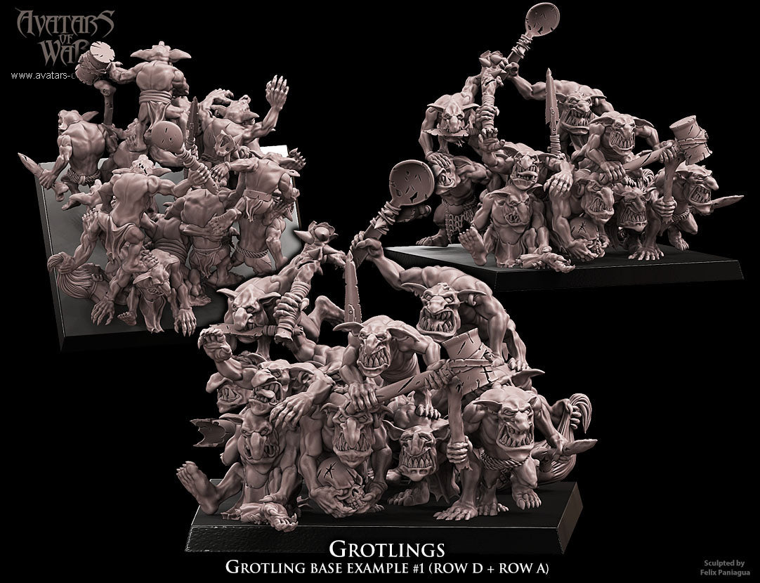 Grotlings multi-row regiment (5 Groups) - Avatars of War