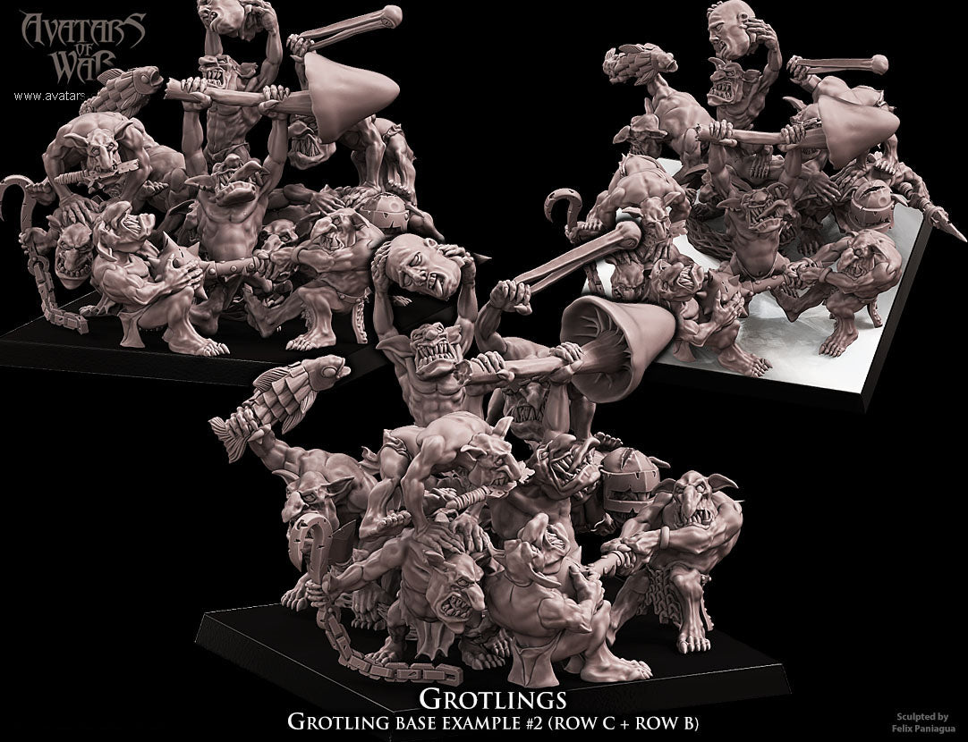 Grotlings multi-row regiment (5 Groups) - Avatars of War