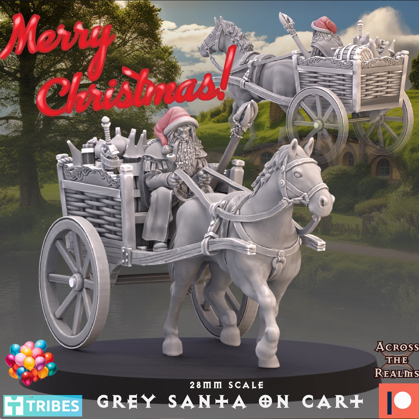 Grey Santa on Cart - Across the Realms