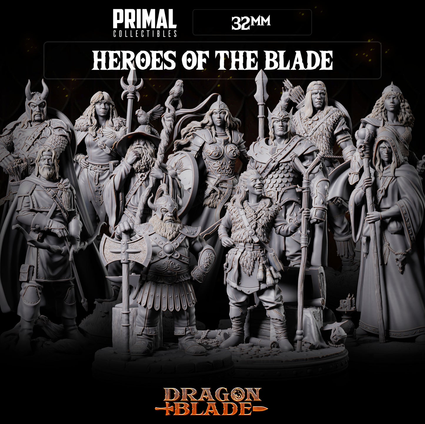 12 miniatures - 32mm - Heroes of the Blade - DRAGONBLADE