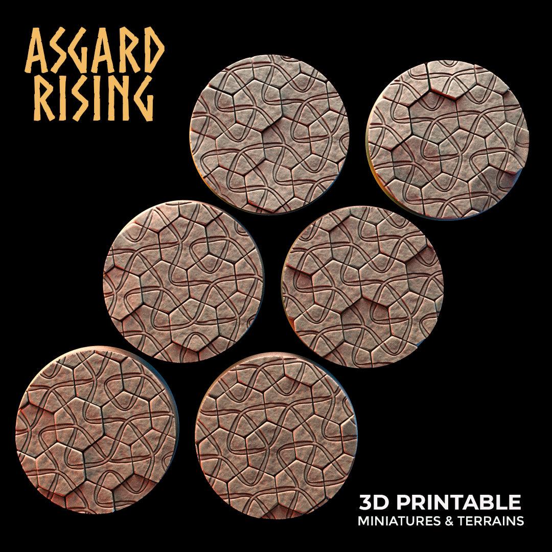 Hex Cobblestone - 6x 25mm Round Base (ver.1) - Asgard Rising