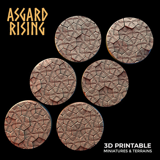 Hex Cobblestone - 6x 25mm Round Base (ver.1) - Asgard Rising