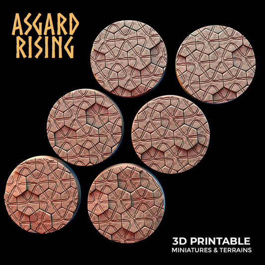 Hex Cobblestone - 6x 25mm Round Base (ver.2) - Asgard Rising