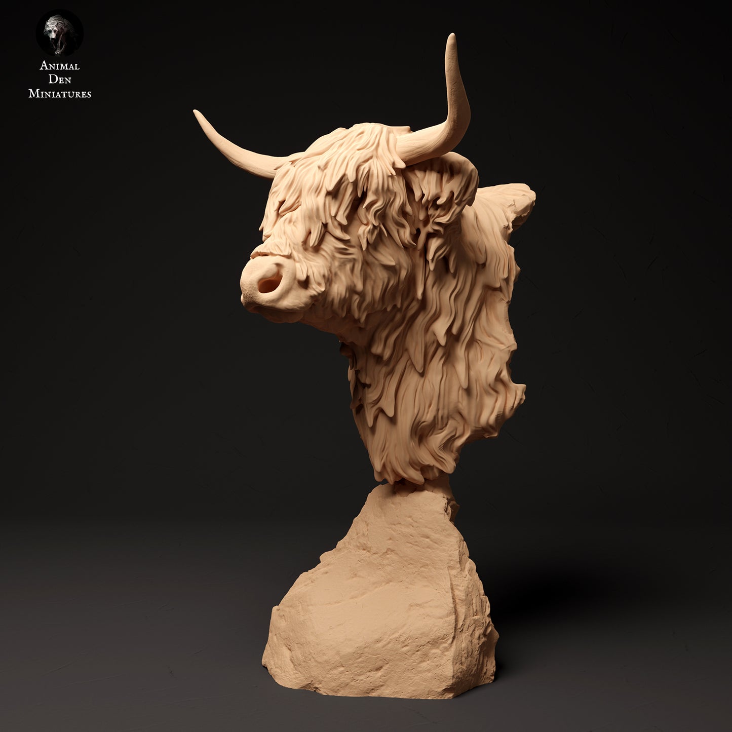 Highland Cow Bust - Animal Den Miniatures