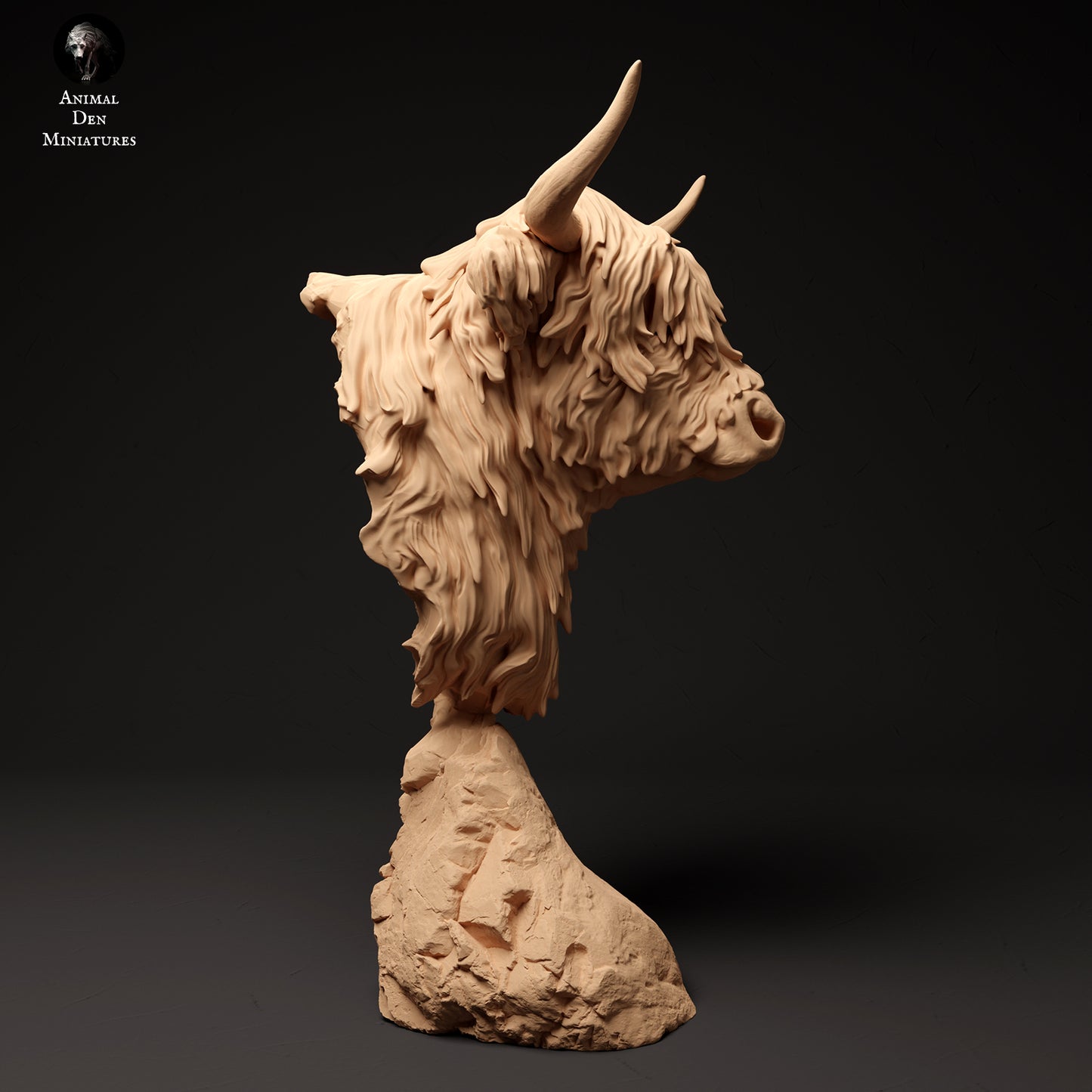 Highland Cow Bust - Animal Den Miniatures