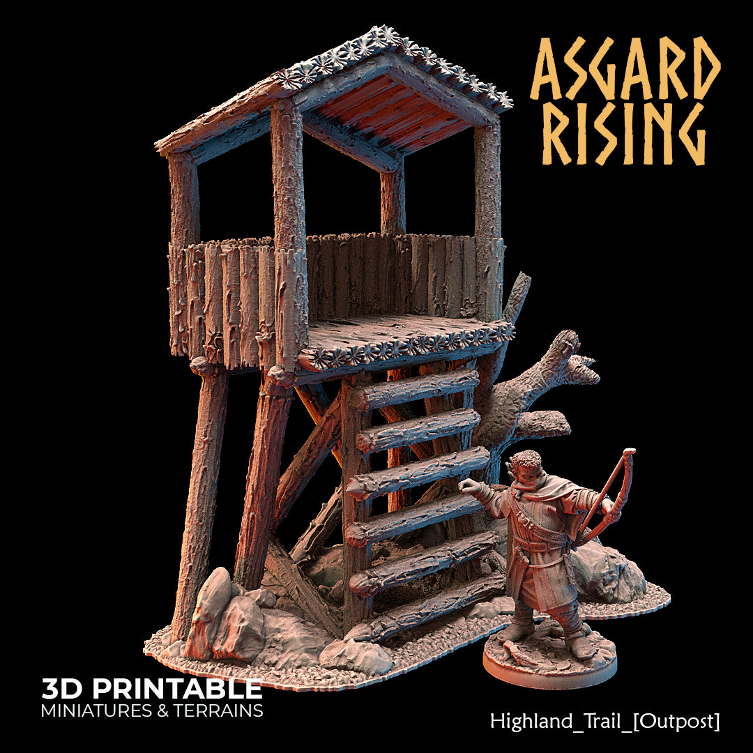 Highland Trail Scatter Scenery with Watchtower - Asgard Rising