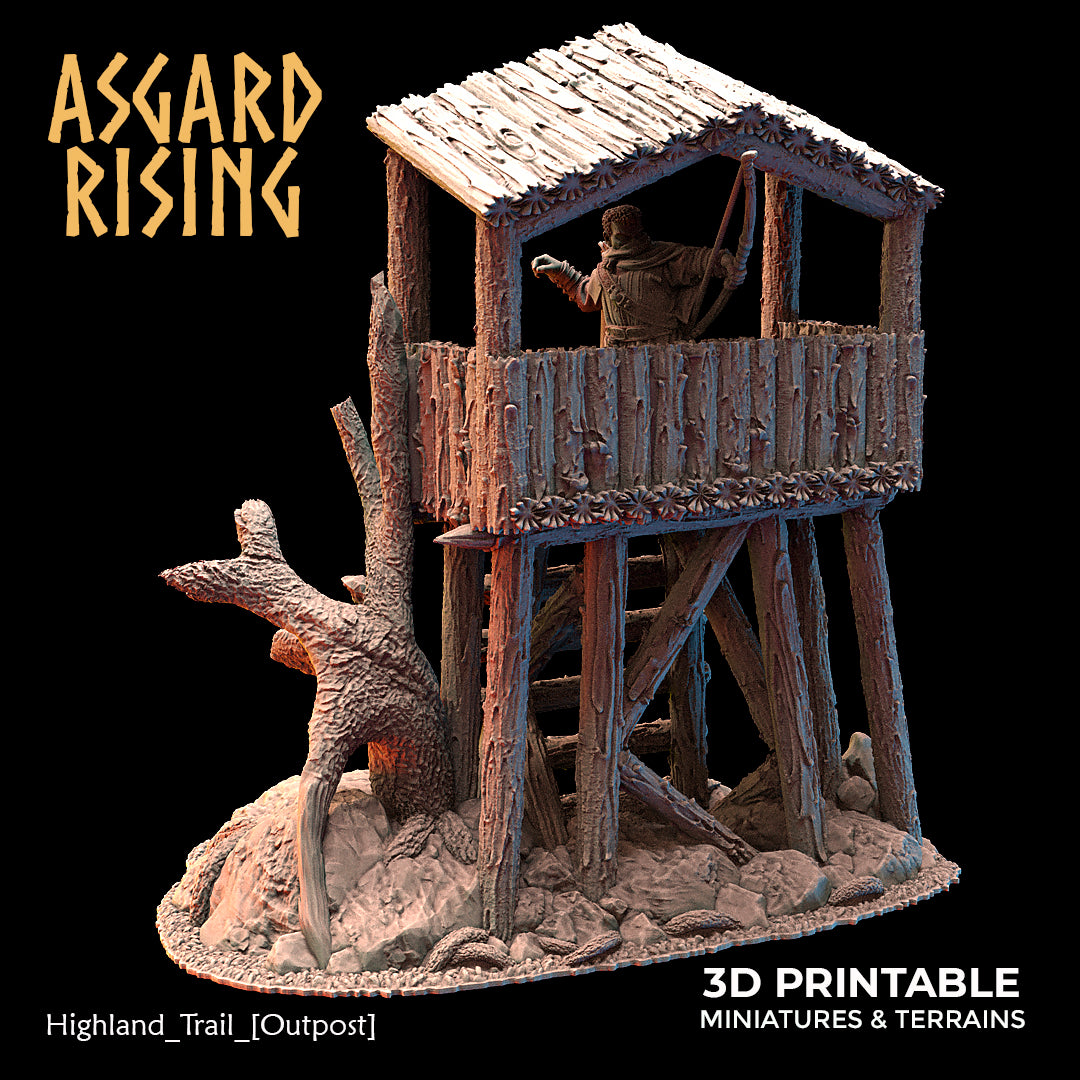 Highland Trail Scatter Scenery with Watchtower - Asgard Rising