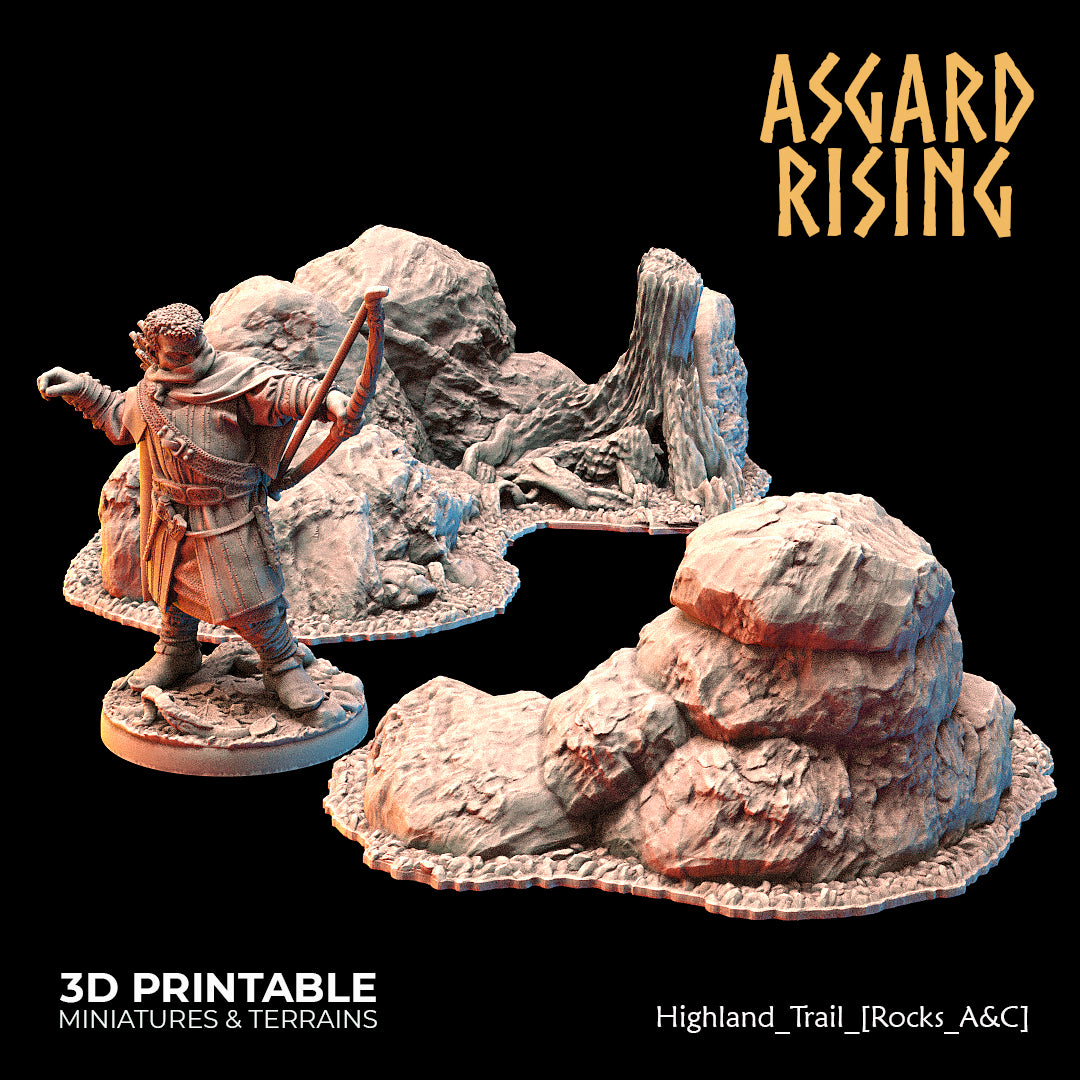 Highland Trail Scatter Scenery with Watchtower - Asgard Rising