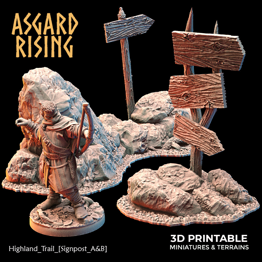 Highland Trail Scatter Scenery with Watchtower - Asgard Rising