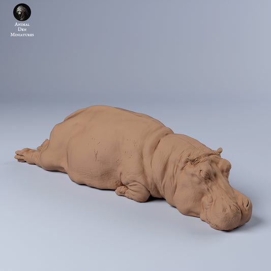 Hippo Sleep - Animal Den Miniatures