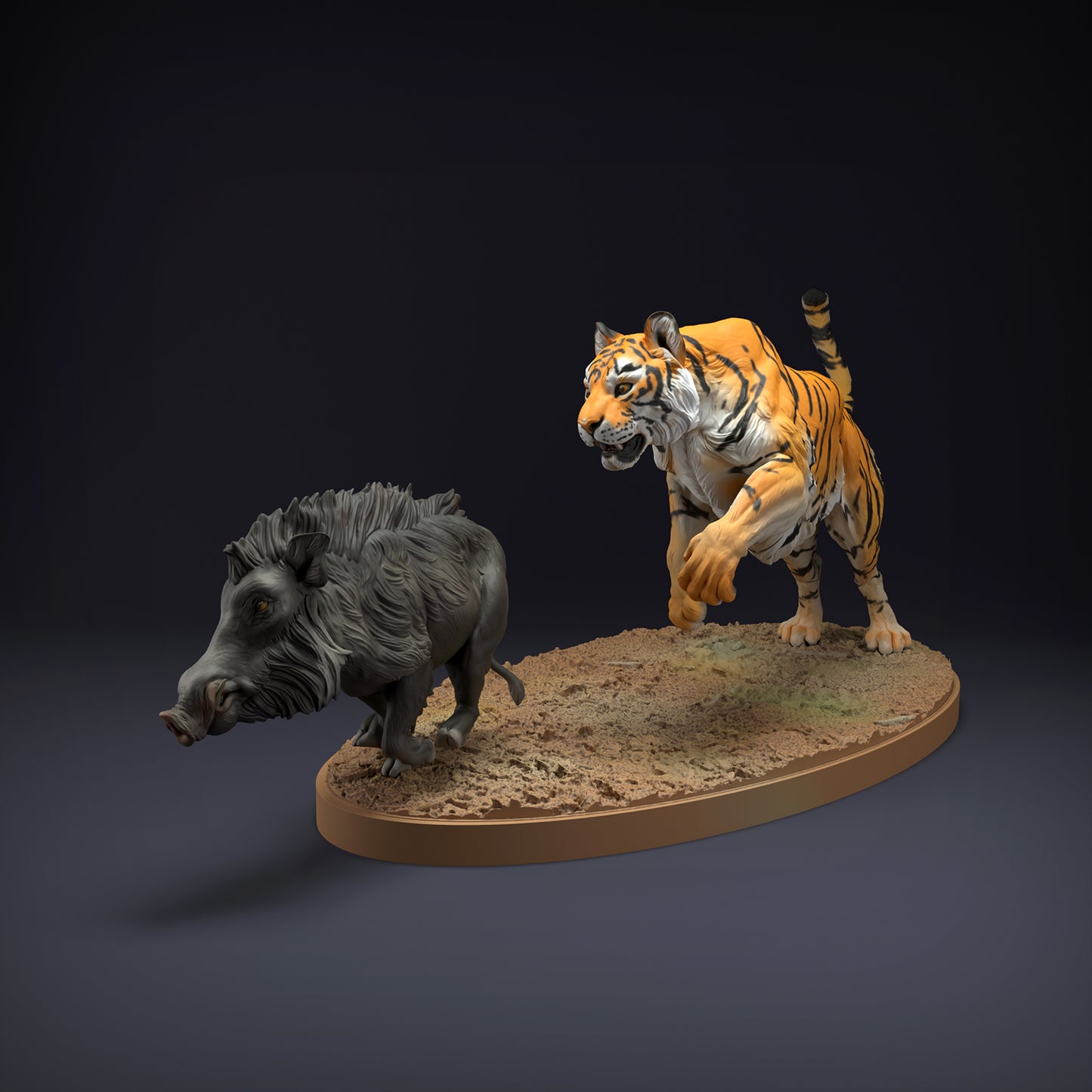 Bengal Tiger and Indian Boar Hunt - Animal Den Miniatures