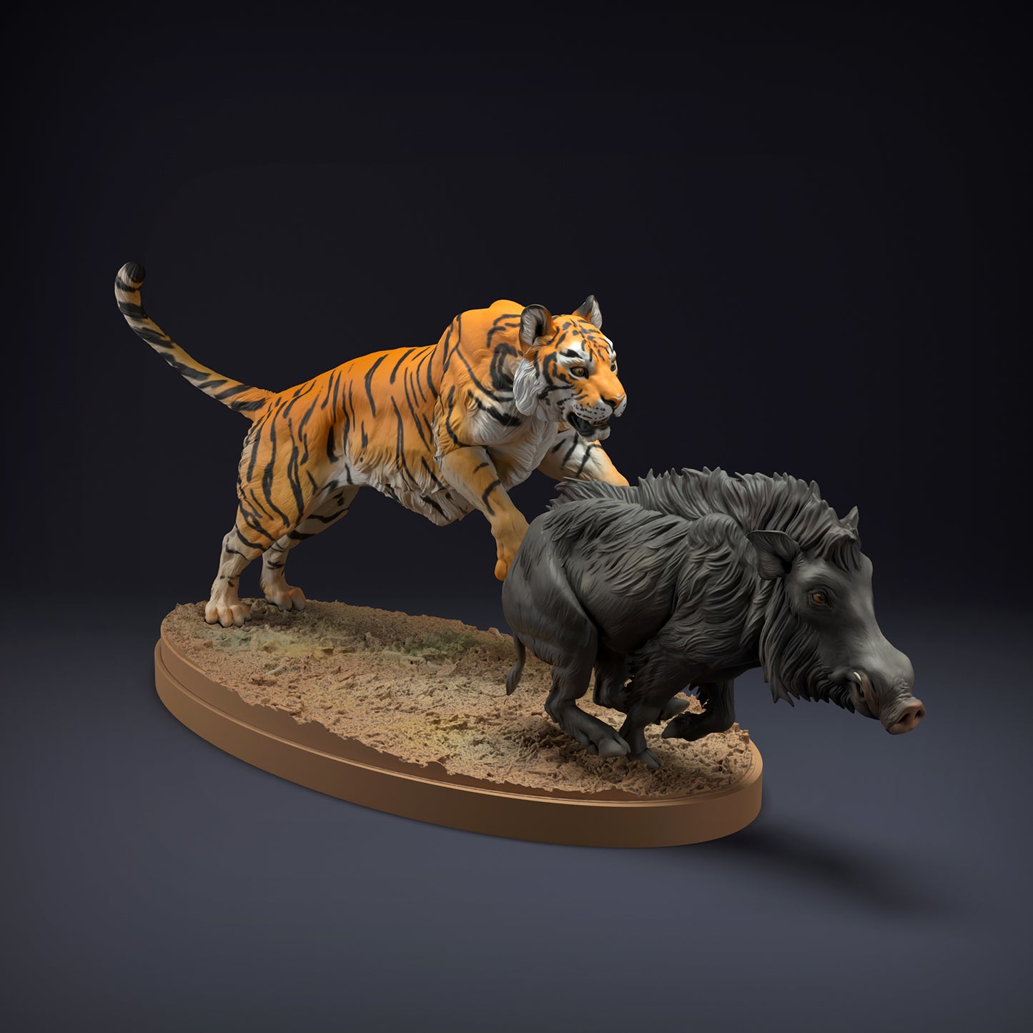 Bengal Tiger and Indian Boar Hunt - Animal Den Miniatures