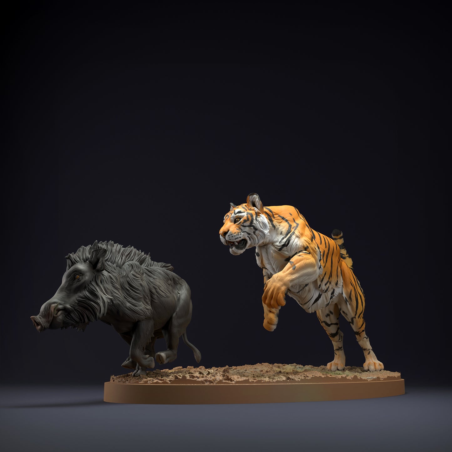 Bengal Tiger and Indian Boar Hunt - Animal Den Miniatures