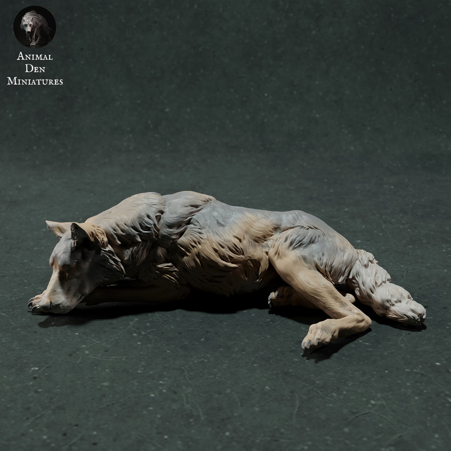 Iberian Wolf Sleep - Animal Den Miniatures