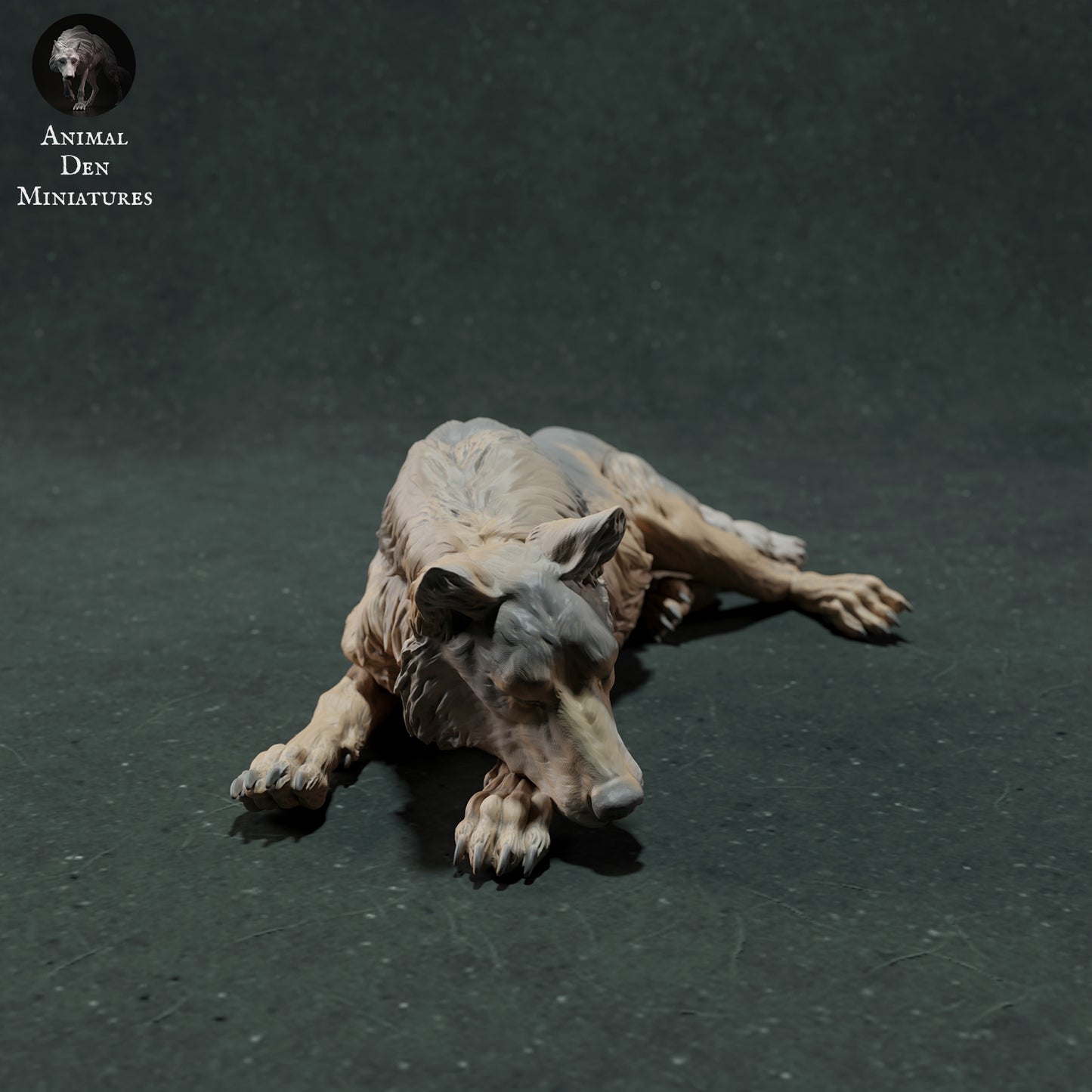 Iberian Wolf Sleep - Animal Den Miniatures