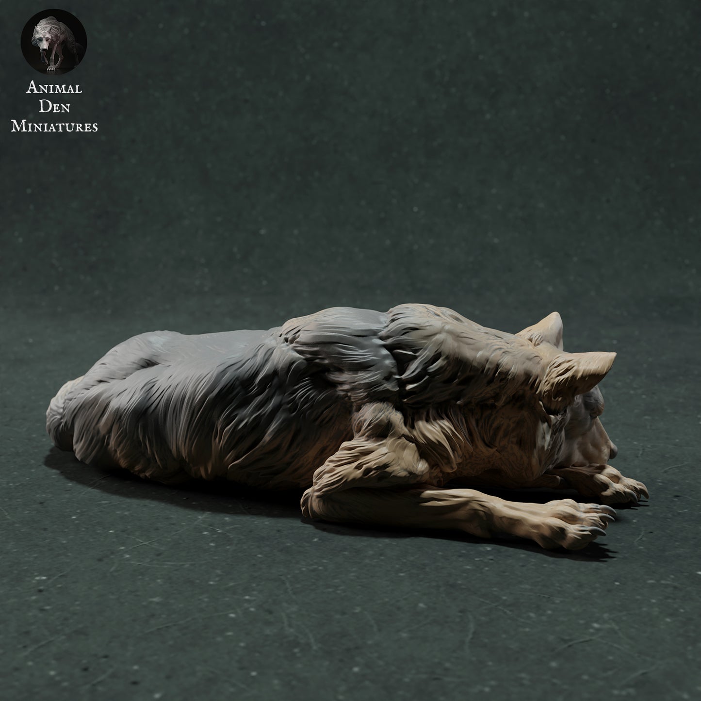 Iberian Wolf Sleep - Animal Den Miniatures