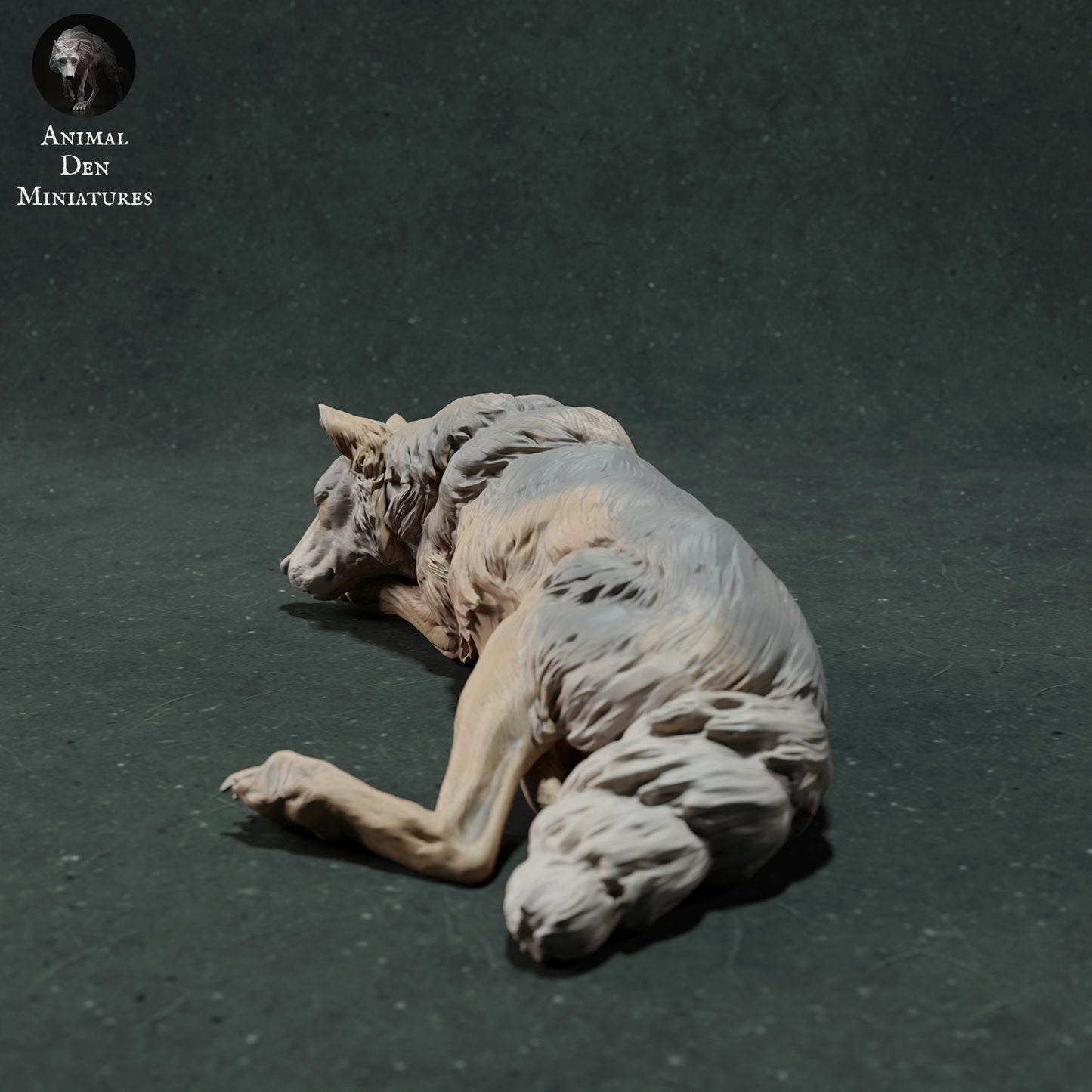 Iberian Wolf Sleep - Animal Den Miniatures