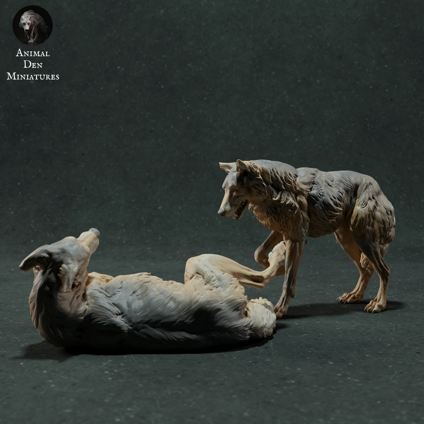 Iberian Wolves Play - Animal Den Miniatures