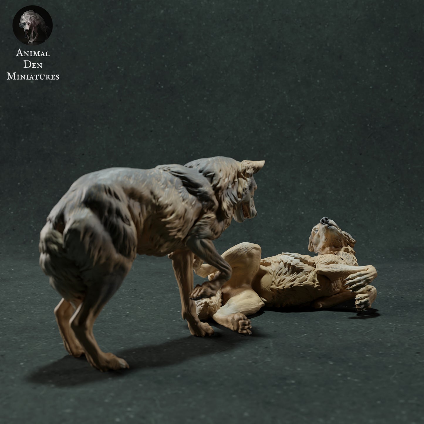 Iberian Wolves Play - Animal Den Miniatures