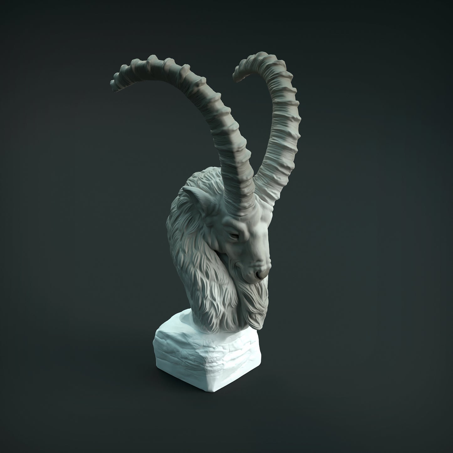 Siberian Ibex Bust - Animal Den Miniatures