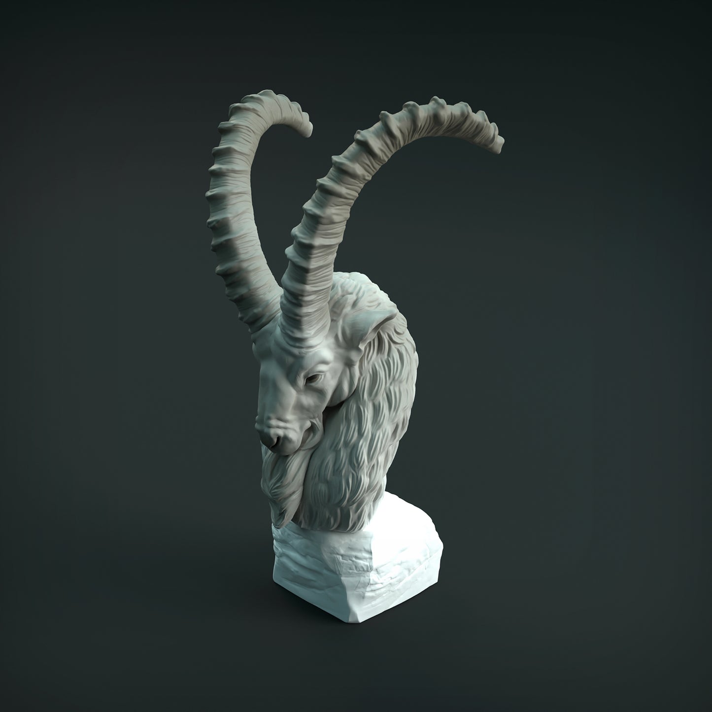 Siberian Ibex Bust - Animal Den Miniatures