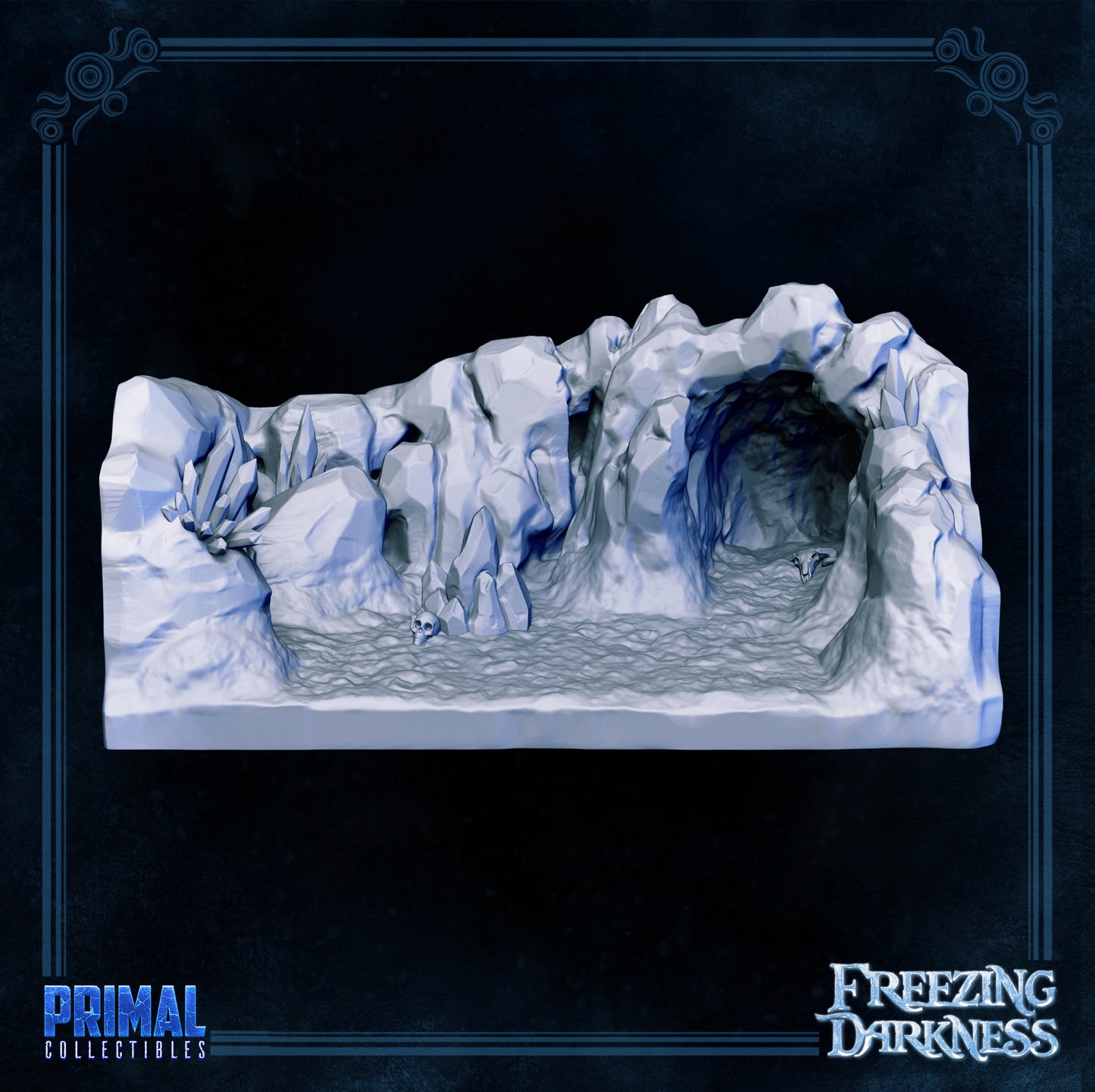 Ice cave, Stalactite trap and Crystal key -  FREEZING DARKNESS - MASTERS OF DUNGEONS QUEST - Primal Collectibles