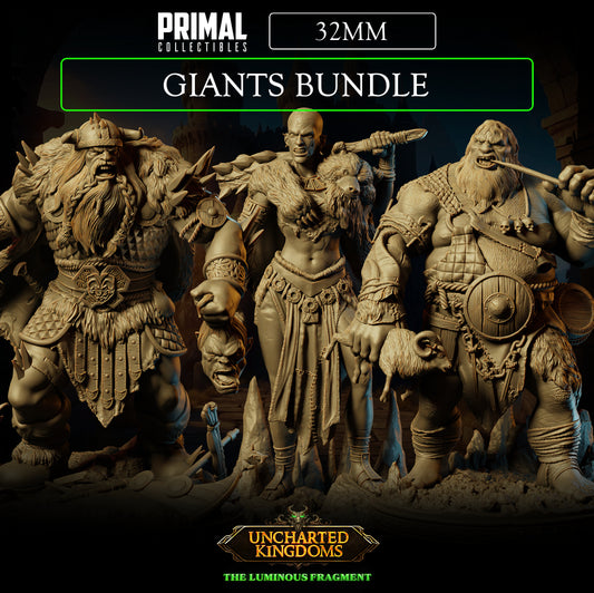 3 miniatures - 32mm - Giants Bundle - Uncharted Kingdoms