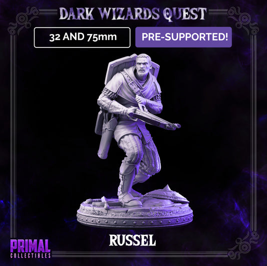 Crossbowman/ Mercenary /Man- at- arms - Russel - DARK WIZARDS - MASTERS OF DUNGEONS QUEST - Primal Collectibles