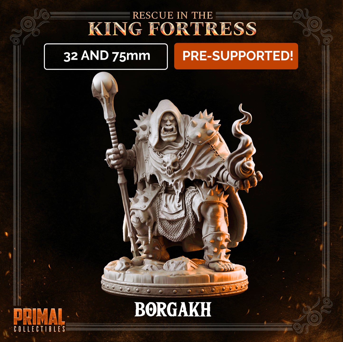 Orc spellcaster - BORGAKH THROGSON - April 2023 - RESCUE IN THE KING FORTRESS -  MASTERS OF DUNGEONS QUEST - Primal Collectibles