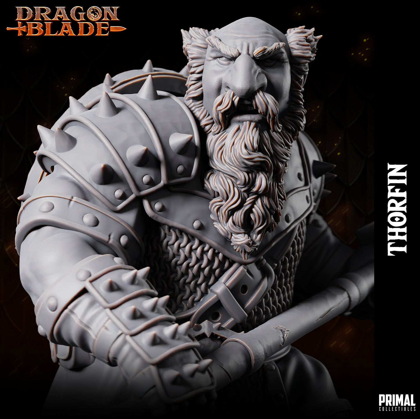 Evil dwarf - Thorfin - July 2023 - DRAGONBLADE-  MASTERS OF DUNGEONS QUEST - Primal Collectibles