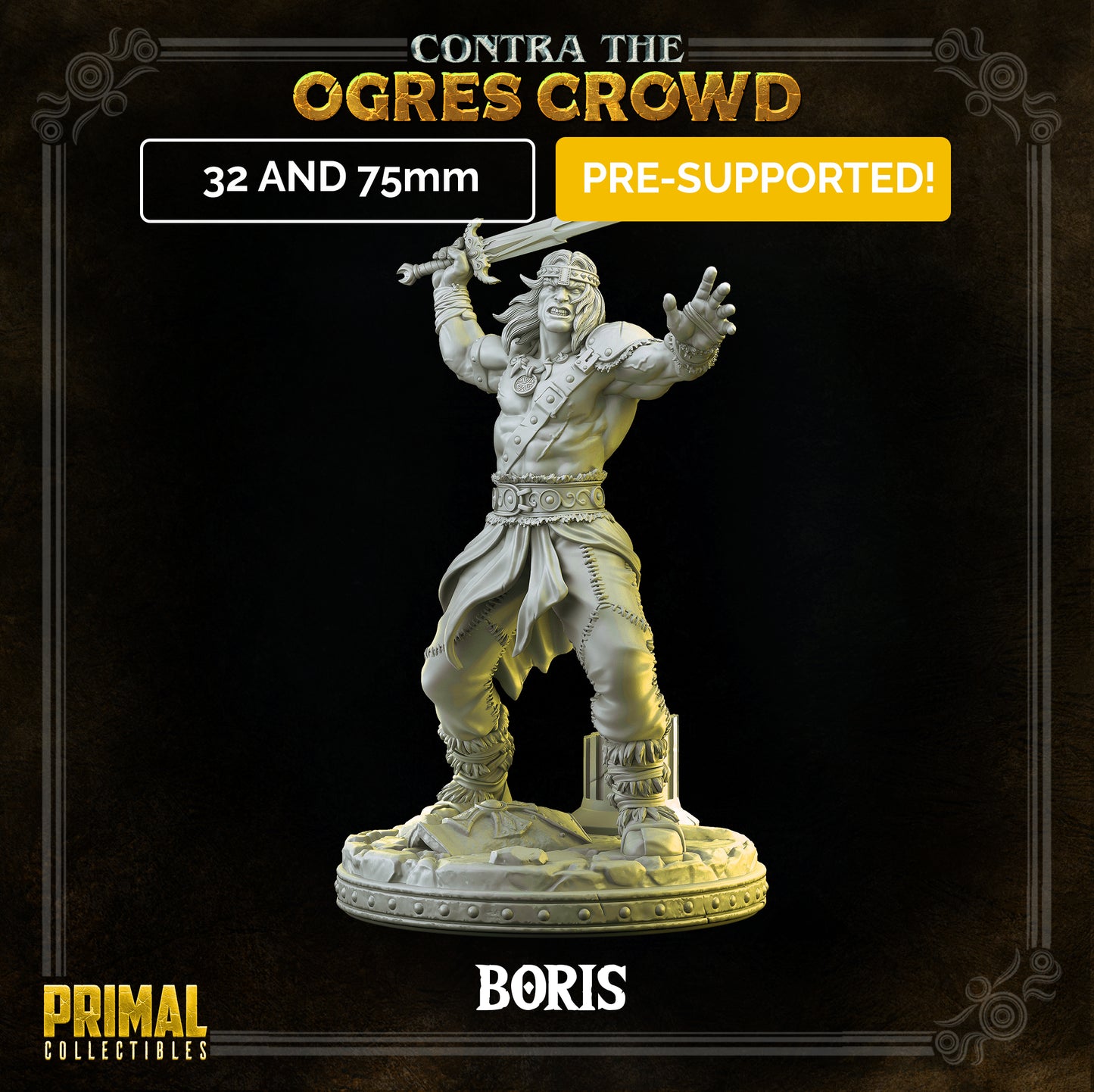 Barbarian - Boris - CONTRA THE OGRES CROWD - MASTERS OF DUNGEONS QUEST - Primal Collectibles