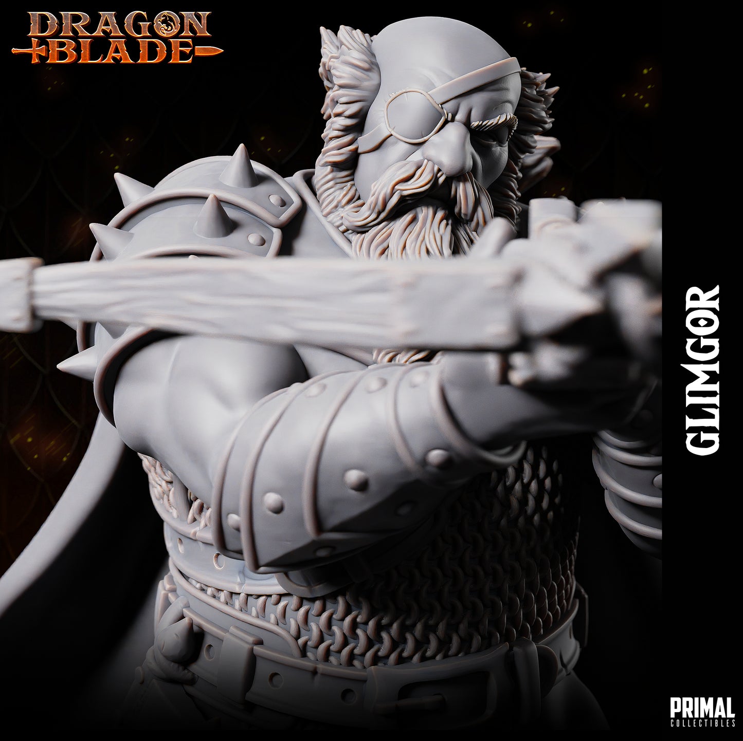 Evil dwarf - Glimgor - July 2023 - DRAGONBLADE-  MASTERS OF DUNGEONS QUEST - Primal Collectibles