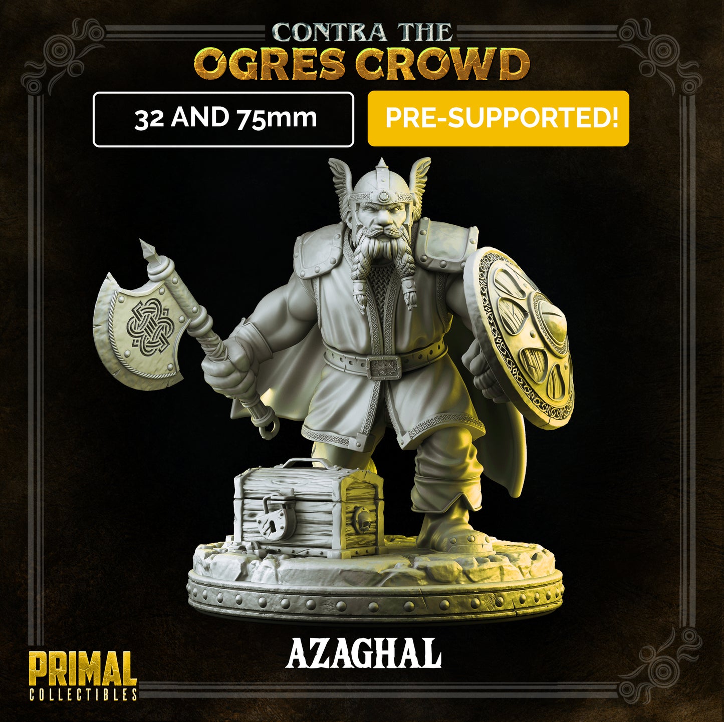 Dwarf - Azaghal - CONTRA THE OGRES CROWD - MASTERS OF DUNGEONS QUEST - Primal Collectibles