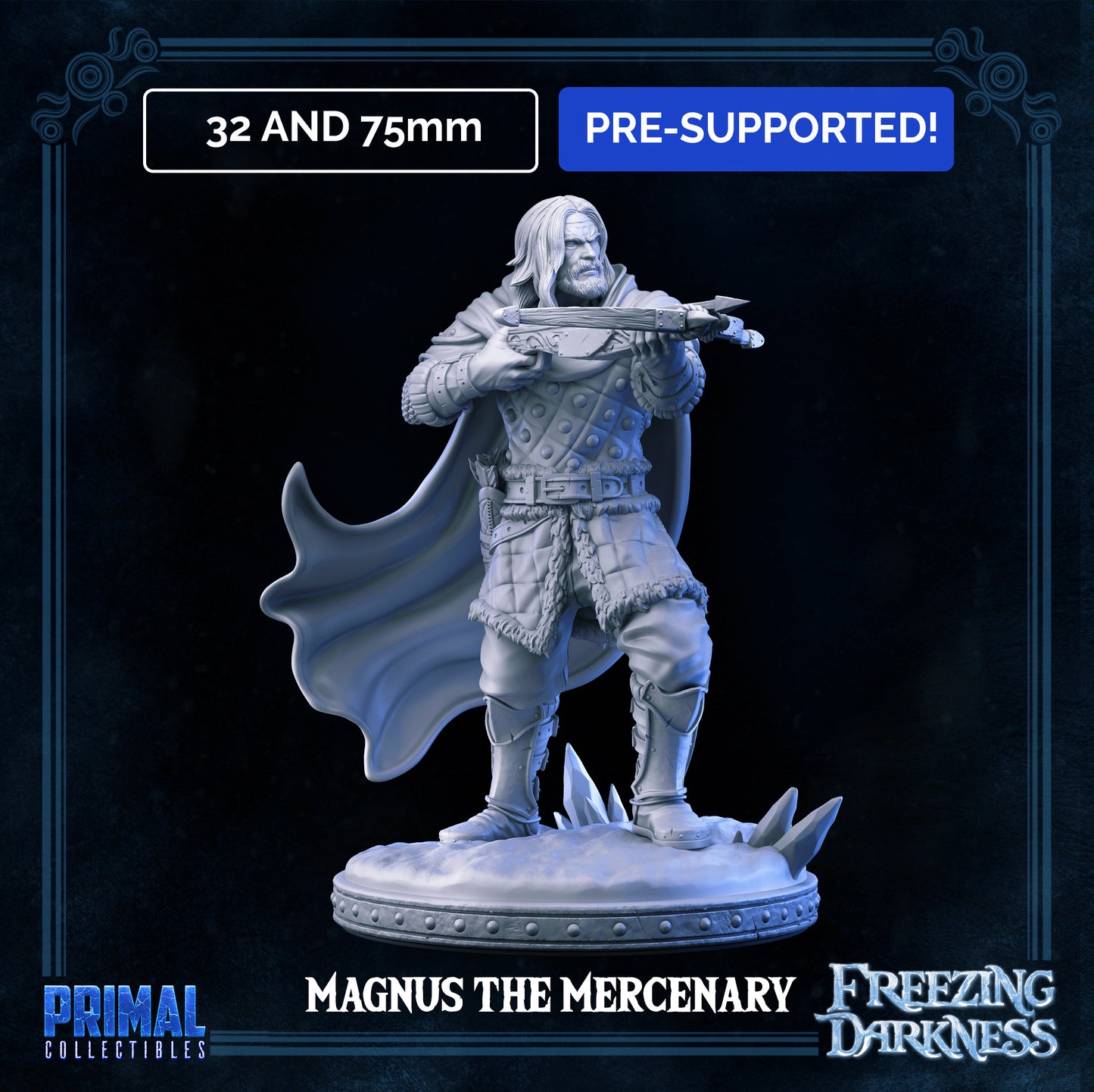 Mercenary  - Man-at-arms - Magnus - FREEZING DARKNESS - MASTERS OF DUNGEONS QUEST - Primal Collectibles