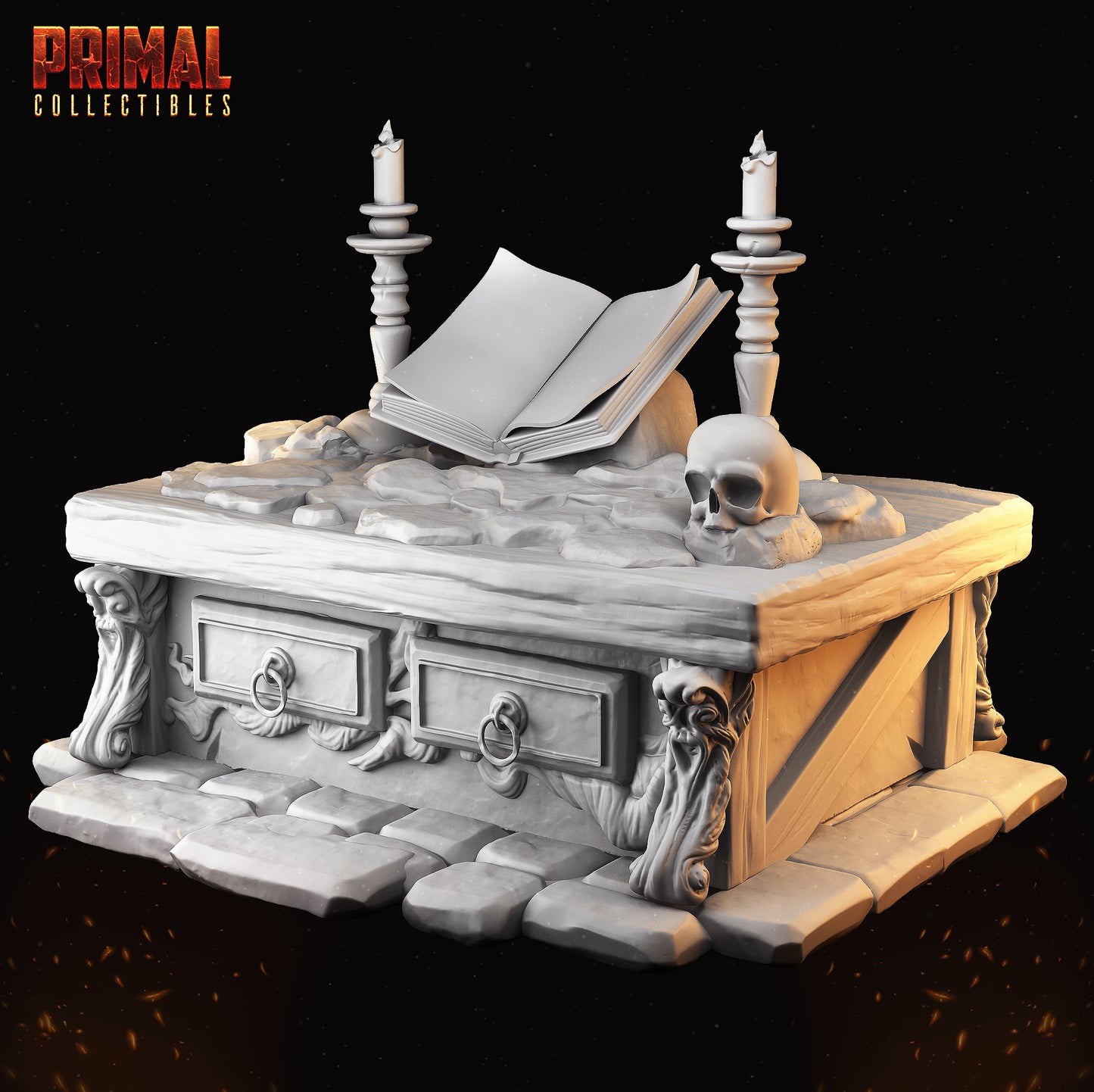 Bookcases and altar - MASTERS OF DUNGEONS QUEST - Primal Collectibles