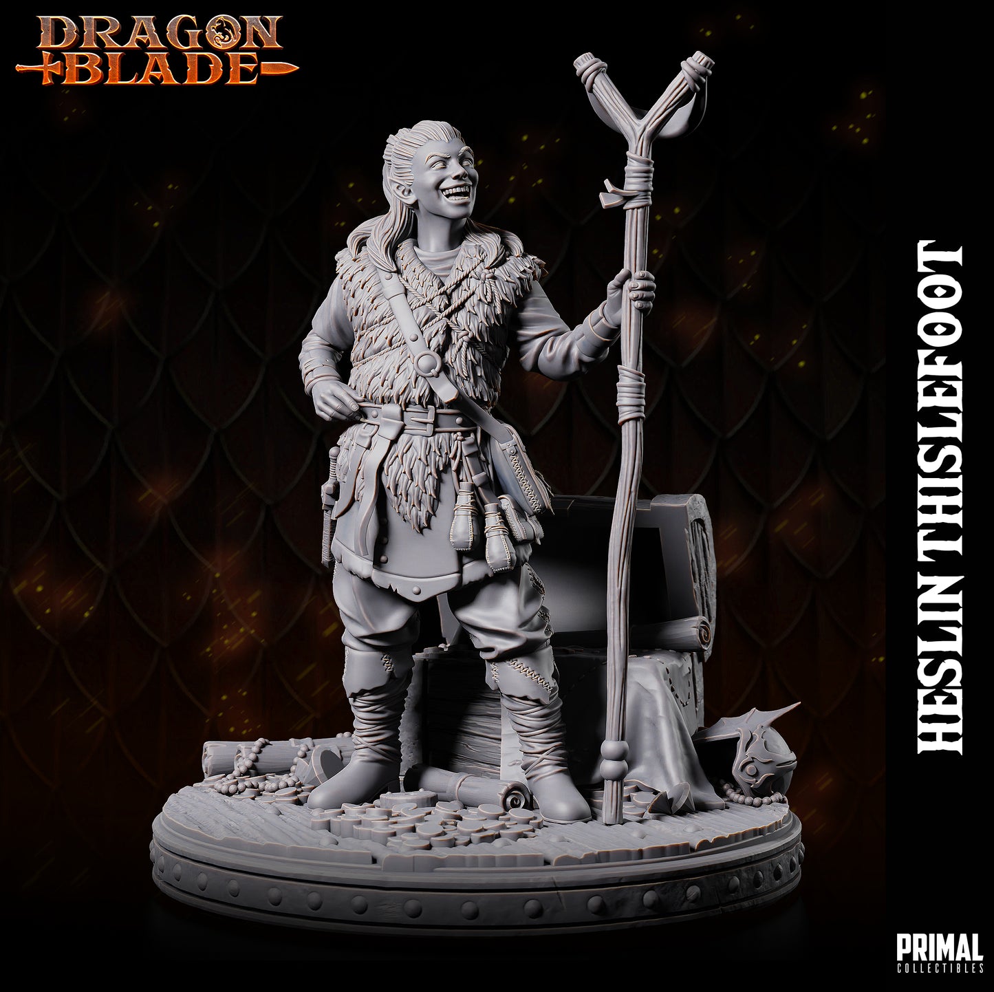 Halfling / Kender - Heslin Thistlefoot - June 2023 - DRAGONBLADE-  MASTERS OF DUNGEONS QUEST - Primal Collectibles